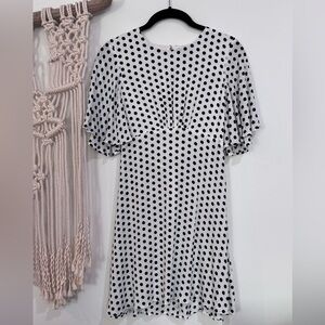 Express flowy mini dress white with Polka Dots size XS